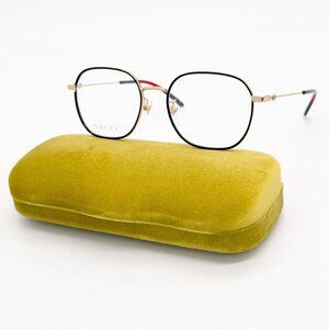 NEW GUCCI EYEGLASSES GG1198OA 001 BLACK/GOLD UNISEX AVIATOR EYEWEAR GUCCI